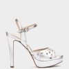 Shoe Pedro Miralles Heeled Sandals | Heeled Sandals With Platform. Napa Metal Plata