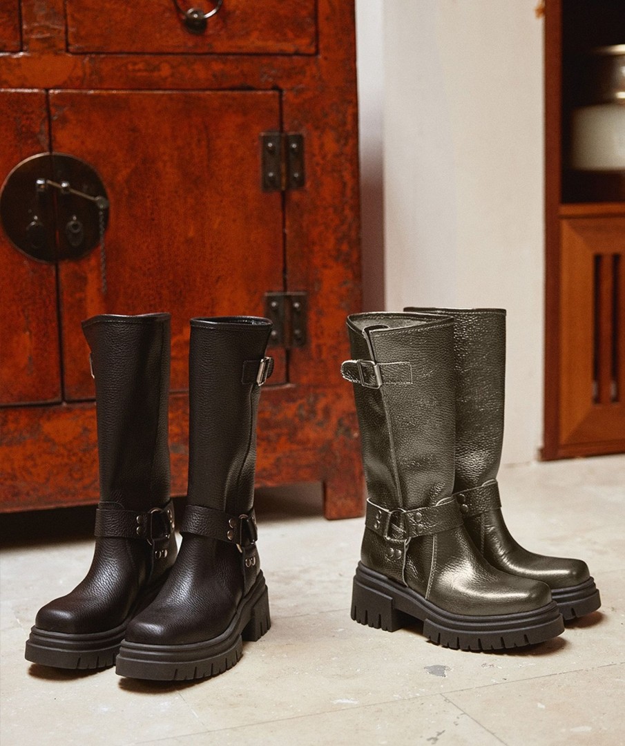 Shoe Pedro Miralles Boots | Biker Style Leather Boots. Nucleo Negro