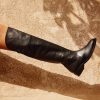 Shoe Pedro Miralles Boots | High-Top Boots Made Of Leather In Black Colour Seta Negro