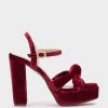 Shoe Pedro Miralles Heeled Sandals | Velvet Heeled Sandals Velvet Guinda