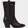 Shoe Pedro Miralles Boots | Black Leather Mid-Calf Boots Elit Negro