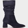 Shoe Pedro Miralles Boots | Mid-Calf Boots In Navy Suede Amalfi Navy