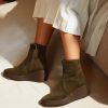 Shoe Pedro Miralles Ankle Boots | Wedge Ankle Boots With Platform In Green Split Leather Velour Thime