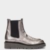 Shoe Pedro Miralles Ankle Boots | Leather Ankle Boots With Silver Elasticated Sides Nucleo Metal Peltro