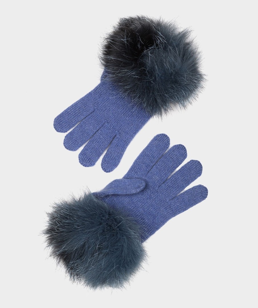 Accessories Pedro Miralles Winter Clothes | Cashmere Gloves With Fur Gorro Marino