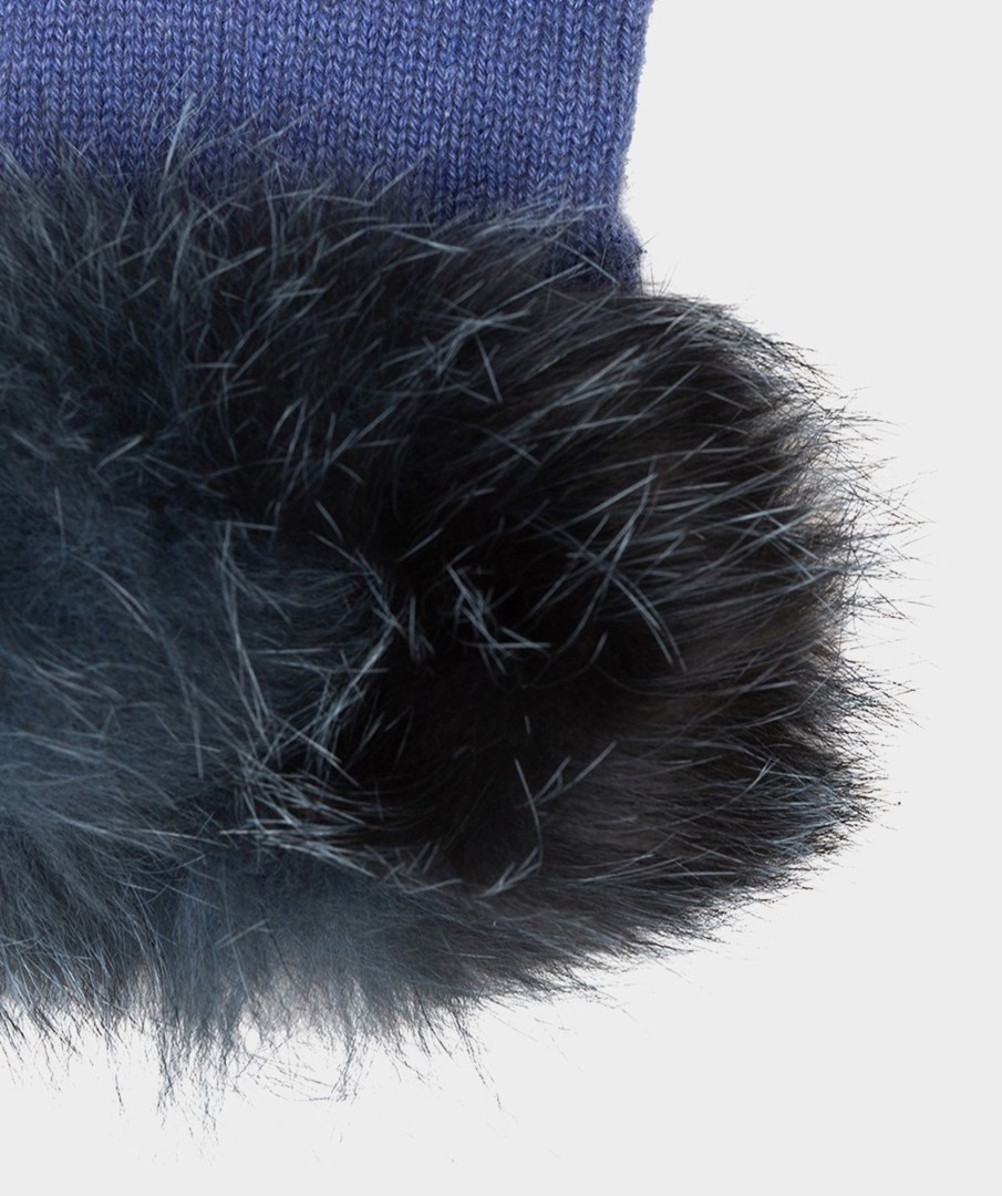 Accessories Pedro Miralles Winter Clothes | Cashmere Gloves With Fur Gorro Marino