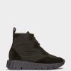 Shoe Pedro Miralles Sneakers | Split Leather And Textile Trainers In Dark Green Colour Meme Kaki