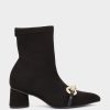 Shoe Pedro Miralles Ankle Boots | Heeled Ankle Boots In Black Suede Effect Stretch Fabric Ante Strech Negro