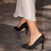 Shoe Pedro Miralles Pumps | Fabric Pumps With Rhinestones. Ante Strech Negro