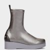 Shoe Pedro Miralles Ankle Boots | Sock Style Ankle Boots Made Of Taupe Fabric Supreme Strech Plomo