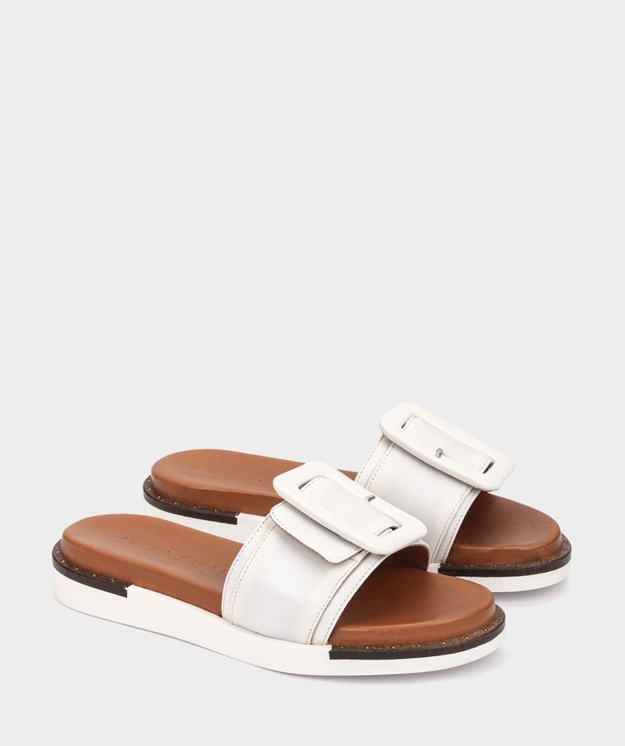 Shoe Pedro Miralles Flat Sandals | Flat Leather Sandals Venecia Blanco