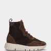 Shoe Pedro Miralles Sneakers | Sports Ankle Boots Made Of Suede And Brown Fabric Meme Marron