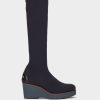 Shoe Pedro Miralles Boots | Navy Blue Stretch Fabric High Boots Amstel Pacifico