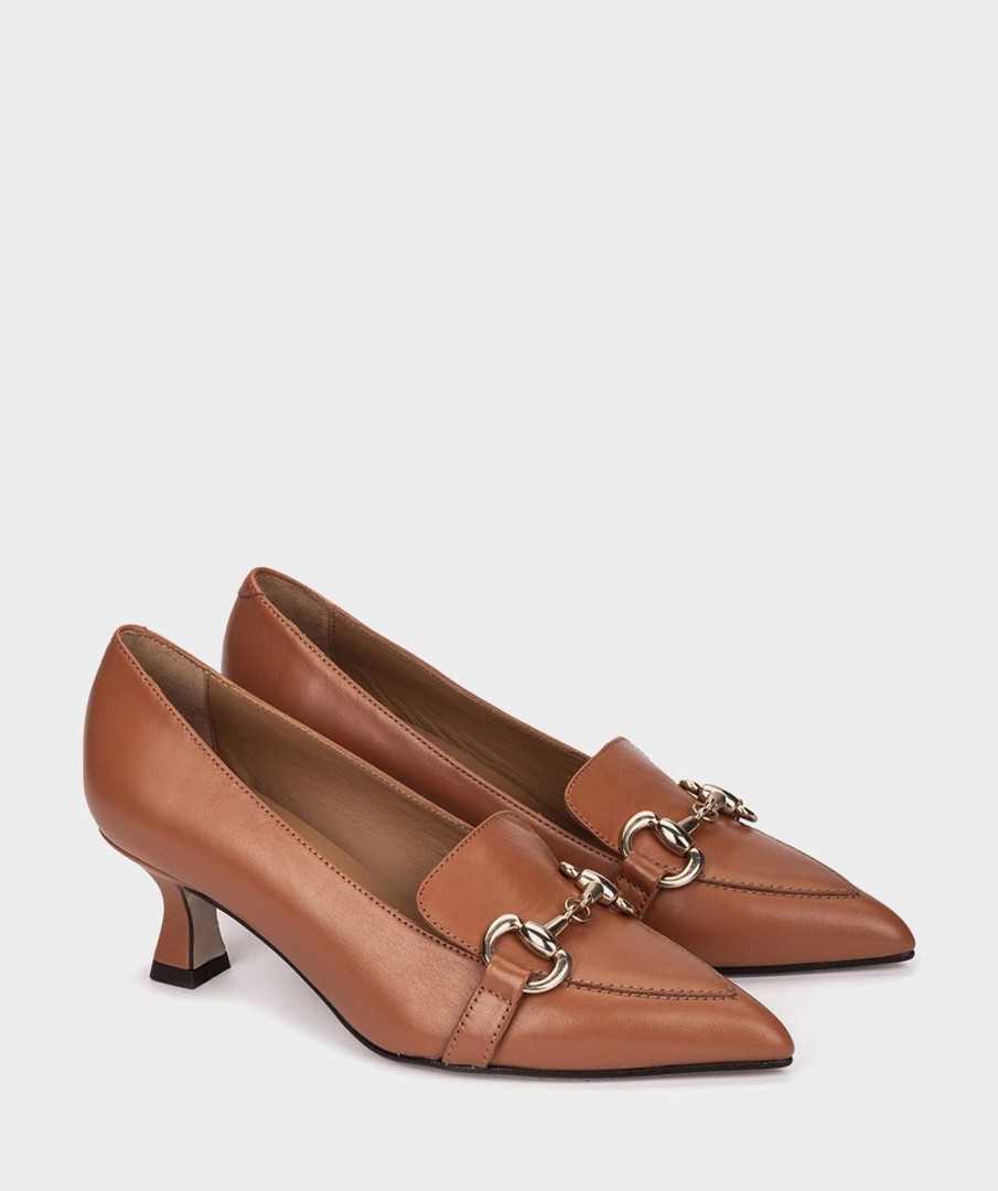 Shoe Pedro Miralles Pumps | Nude Coloured Leather Heeled Shoes Seta Tan