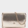 Accessories Pedro Miralles Evening Bags | Snake Effect Metallic Leather Party Bag With Chain Serpiente Metal Plt