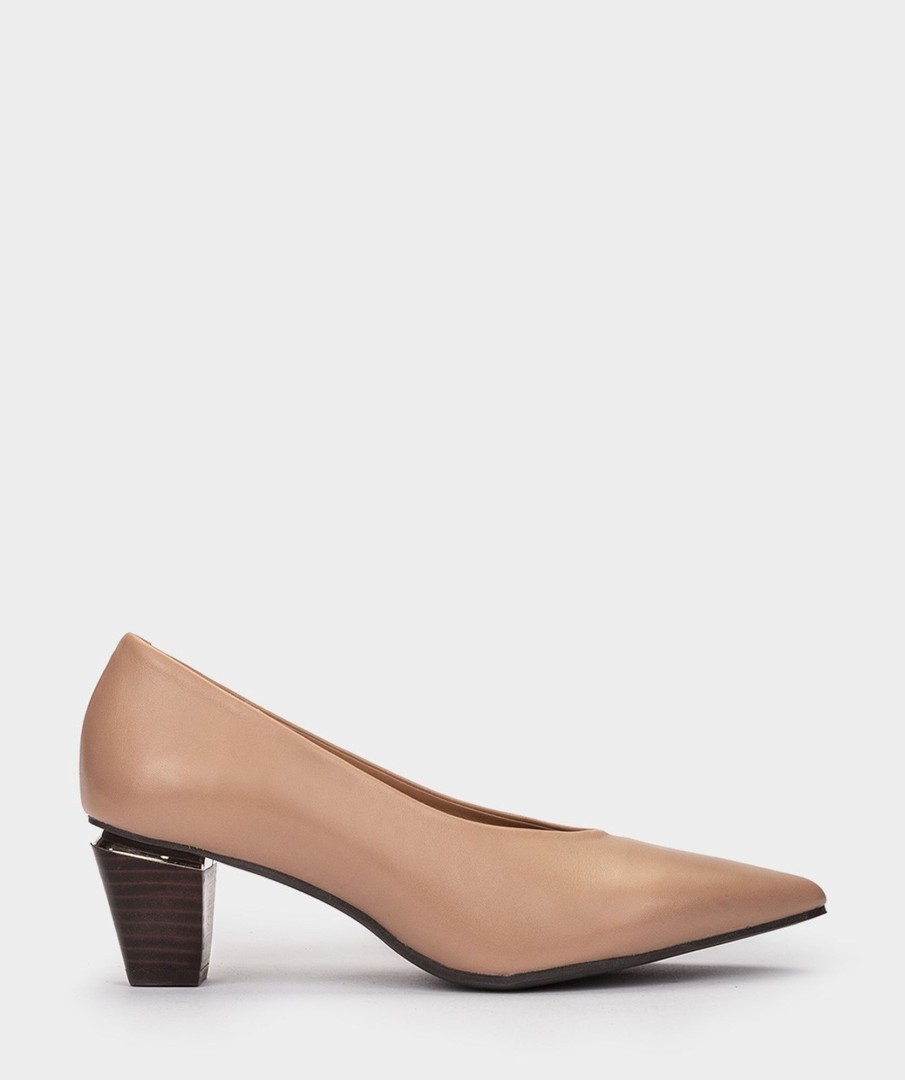 Shoe Pedro Miralles Pumps | Brown Metallic Leather Pumps Seta Arena