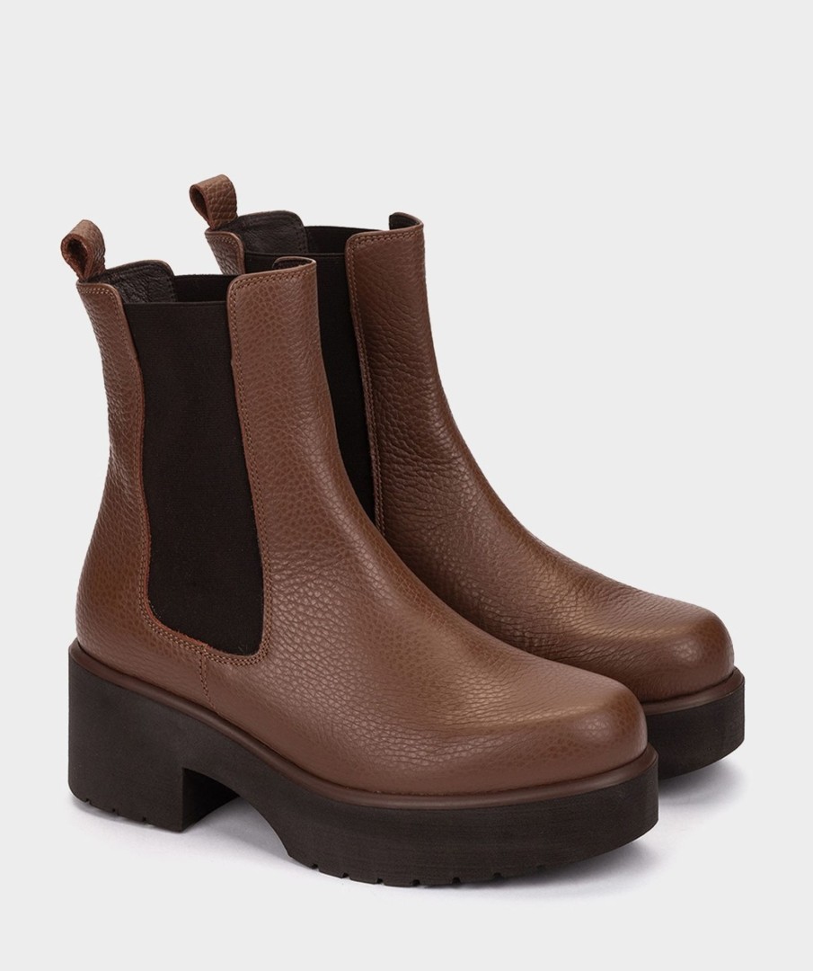 Shoe Pedro Miralles Ankle Boots | Brown Leather Ankle Boots Nucleo Vaqueta