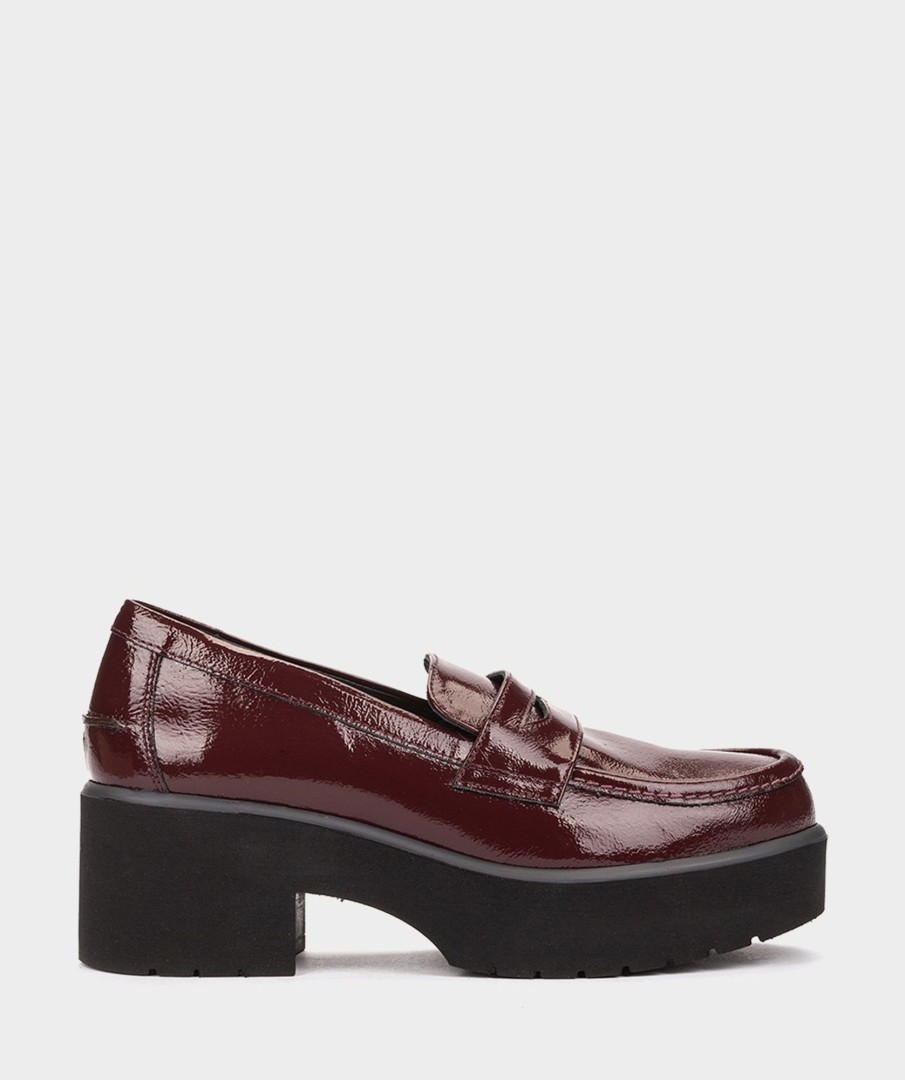 Shoe Pedro Miralles Loafers | Wine Coloured Patent Leather Loafers Reflex Wine