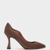 Shoe Pedro Miralles Pumps | Nude-Coloured Suede Shoes With A Fine Pointed Toe And Heels Amalfi Acero