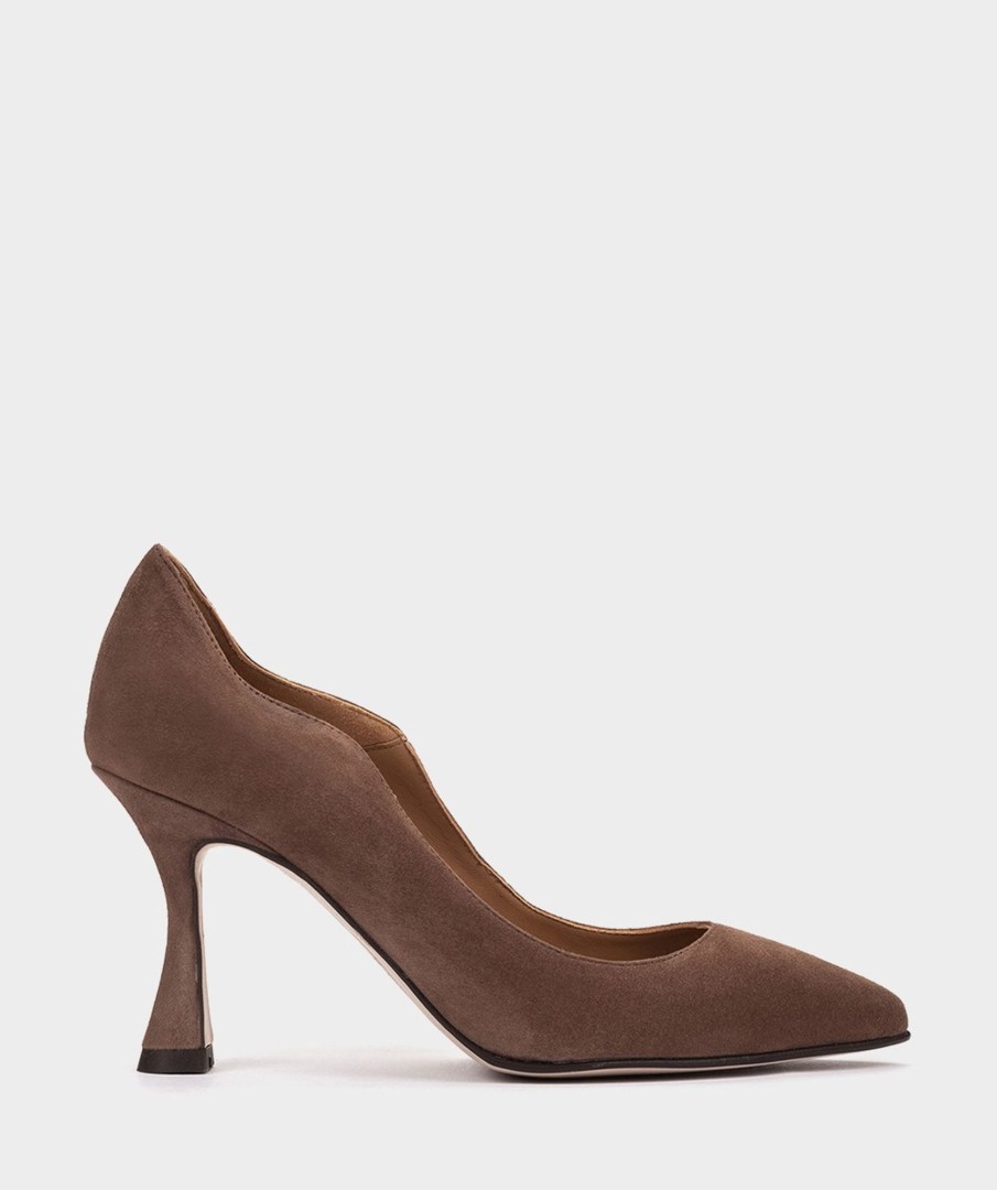 Shoe Pedro Miralles Pumps | Nude-Coloured Suede Shoes With A Fine Pointed Toe And Heels Amalfi Acero