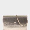 Accessories Pedro Miralles Evening Bags | Snake Effect Leather Party Bag With Chain Serpiente Metal Plt