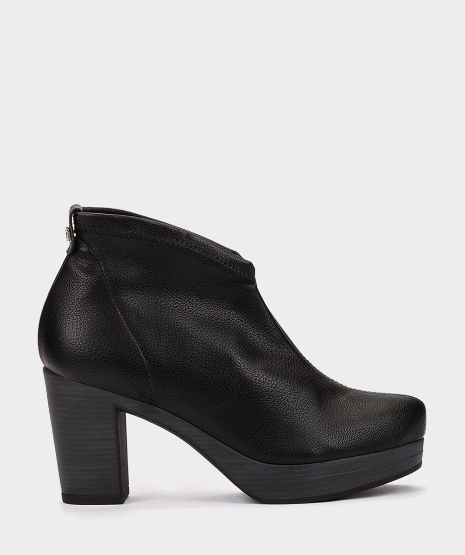 Shoe Pedro Miralles Ankle Boots | Black Elastic Vegan Leather Ankle Boots Onix Negro