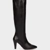 Shoe Pedro Miralles Boots | Heel Boots Made Of Black Leather Seta Negro