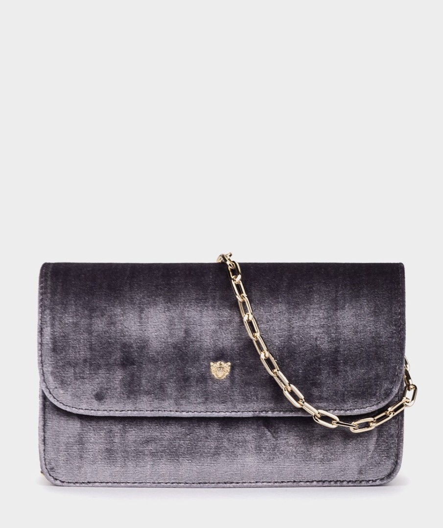 Accessories Pedro Miralles Evening Bags | Velvet Party Bag With Chain Velvet Malva