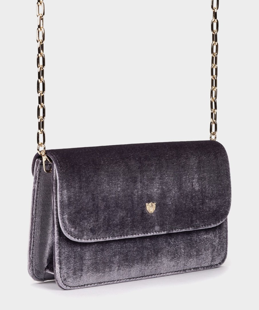 Accessories Pedro Miralles Evening Bags | Velvet Party Bag With Chain Velvet Malva