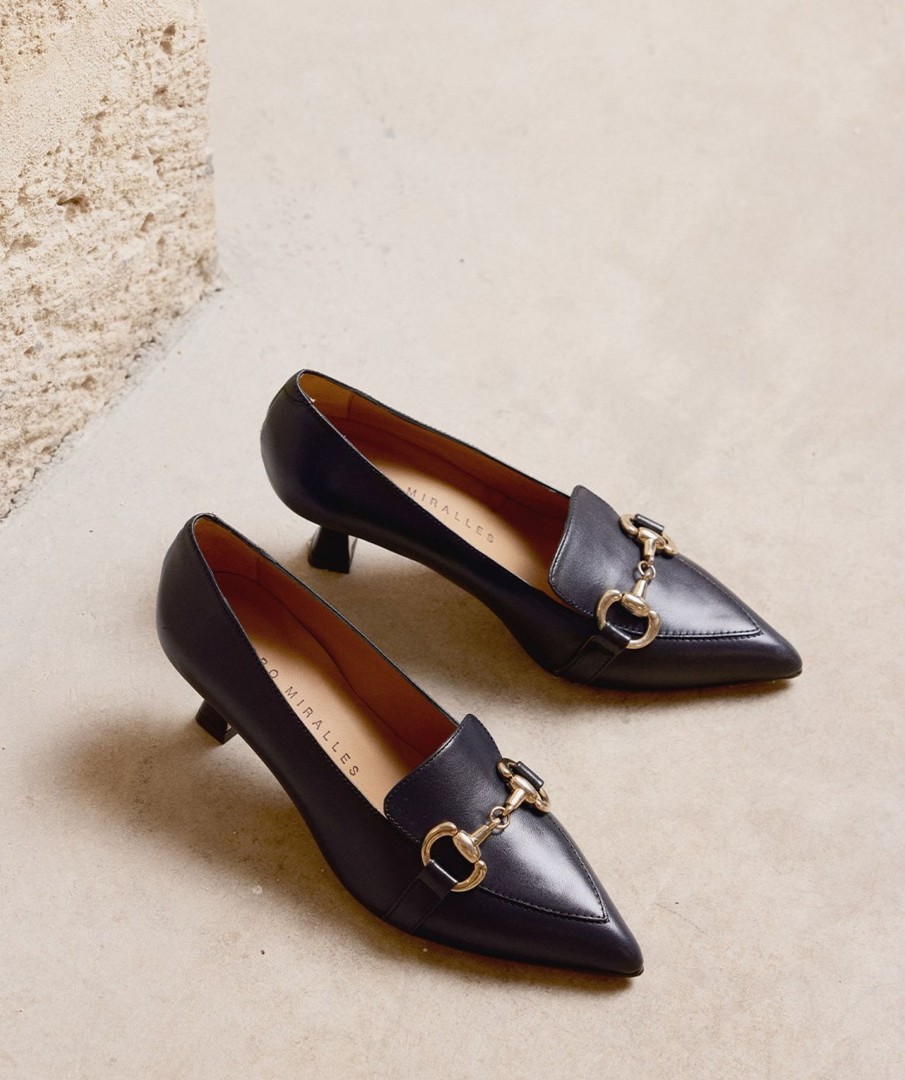 Shoe Pedro Miralles Pumps | Leather High Heels In Navy Blue Colour Seta Navy