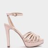 Shoe Pedro Miralles Heeled Sandals | Nude Suede Leather Platform Heeled Sandals Amalfi Nude