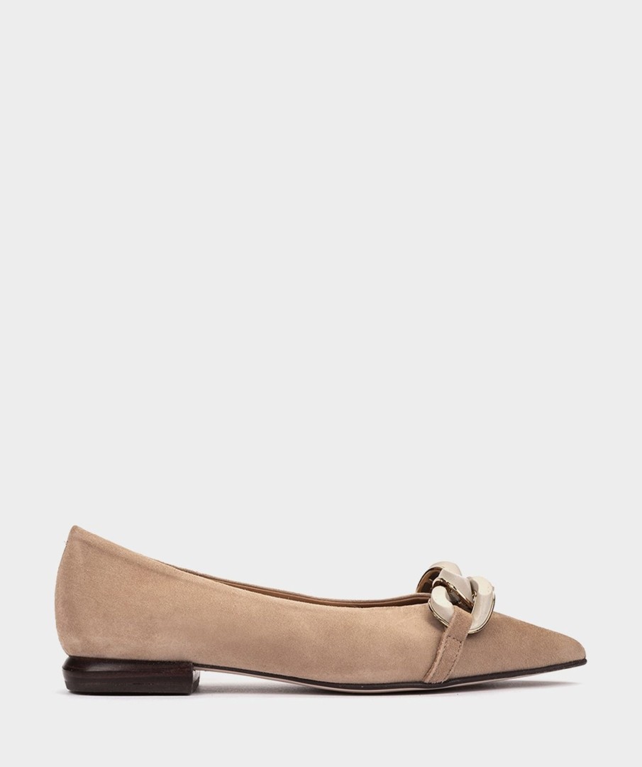 Shoe Pedro Miralles Ballet Flats | Suede Ballerinas Amalfi Sabbia