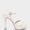 Shoe Pedro Miralles Heeled Sandals | Velvet Heeled Sandals With A Platform Velvet Blanco