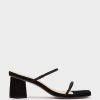 Shoe Pedro Miralles Heeled Sandals | Heeled Sandals With Leather And Glitter Heels Glitter Negro