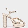 Shoe Pedro Miralles Heeled Sandals | Leather Heeled Sandals Napa Metal Platino