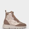 Shoe Pedro Miralles Sneakers | Sport Boots In Split Leather And Fabric In Beige Colour Tesla Champagne