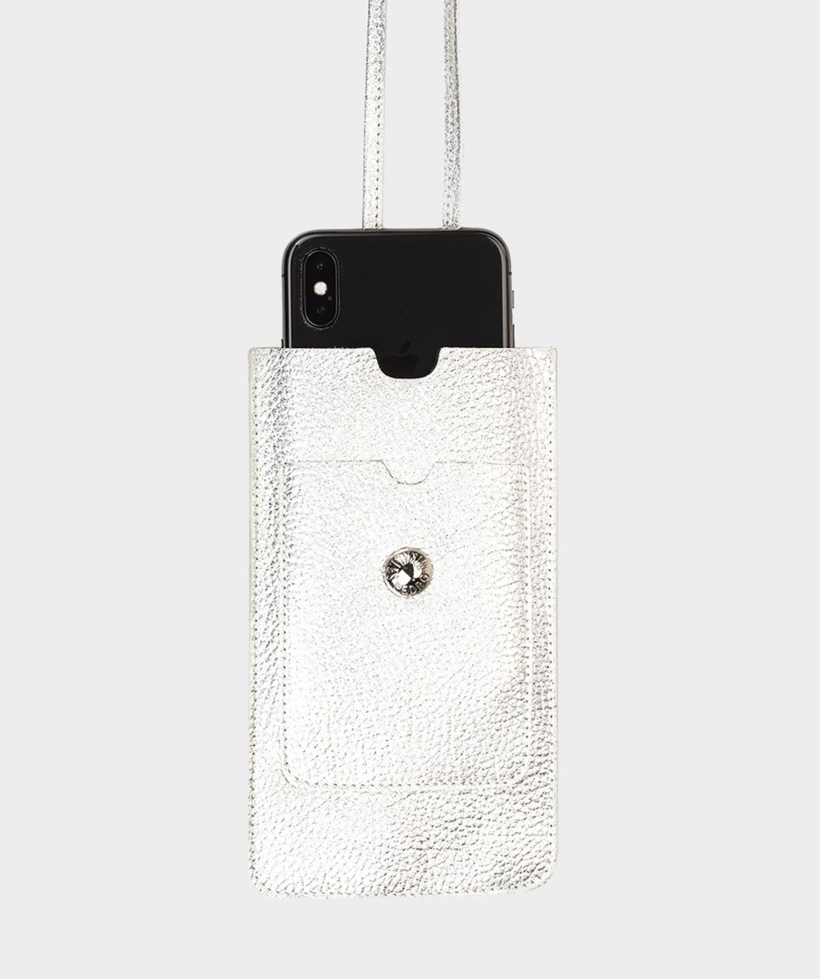 Accessories Pedro Miralles Accessories | Leather Phone Holder Cm Plata