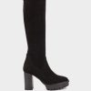 Shoe Pedro Miralles Boots | Heeled Boots Made Of Black Suede Effect Elastic Fabric Ante Strech Negro