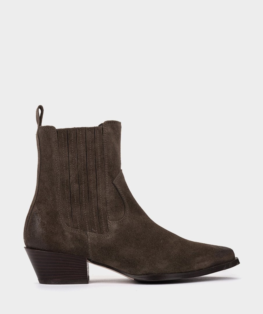 Shoe Pedro Miralles Ankle Boots | Suede Ankle Boots With Heel Cortina Oil Thime