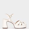 Shoe Pedro Miralles Heeled Sandals | Wide Heel Sandals With Platform Made In Leather Nacarado Perla