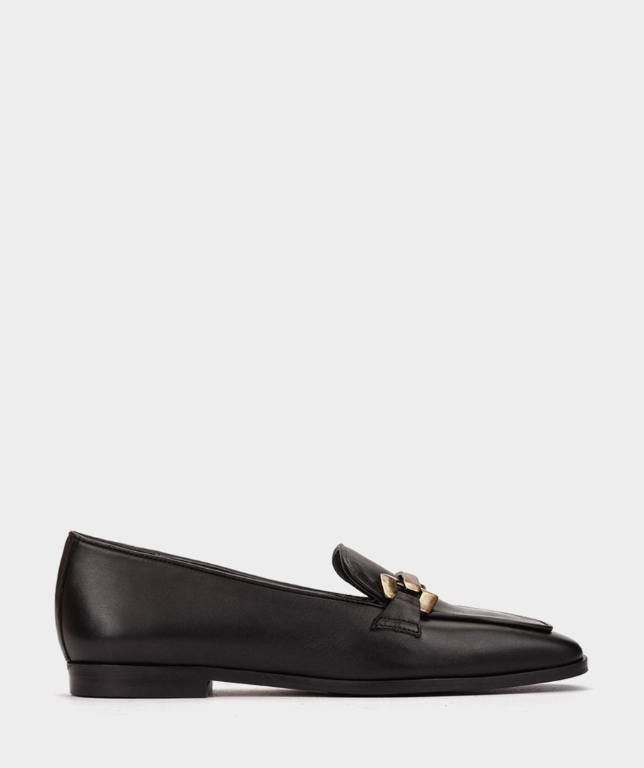 Shoe Pedro Miralles Loafers | Black Leather Loafers Seta Negro