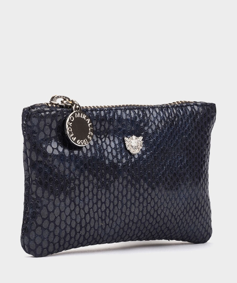 Accessories Pedro Miralles Accessories | Embossed Leather Purse With Zipper Monavy