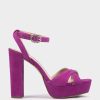 Shoe Pedro Miralles Heeled Sandals | Metallic Leather Platform Heeled Sandals Ante Viola