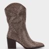 Shoe Pedro Miralles Boots | Id-Cut Fabric Boots With Rhinestones. Ante Strech Taupe