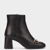 Shoe Pedro Miralles Ankle Boots | Black Leather Ankle Boots. Seta Negro