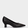 Shoe Pedro Miralles Pumps | Black Leather Pumps With Pointed Toe Heel Seta Negro