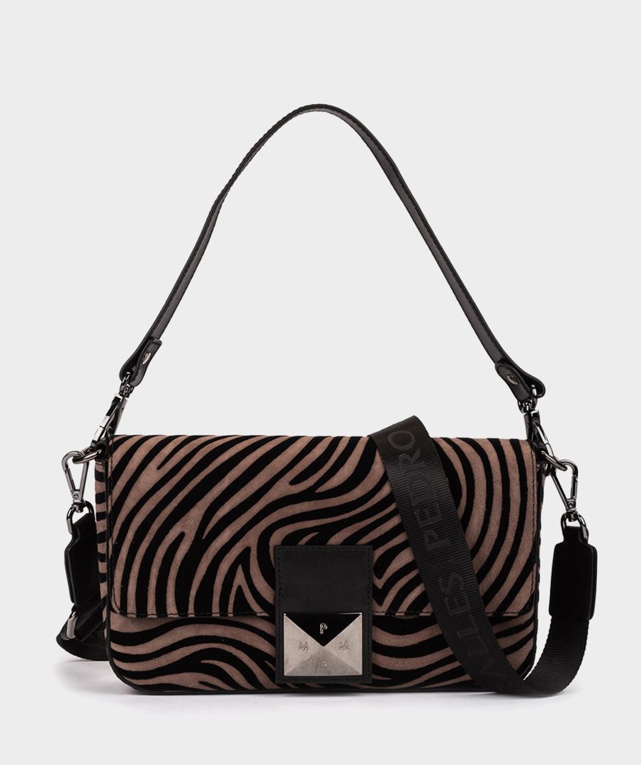 Accessories Pedro Miralles Crossbody Bags | Suede Shoulder Bag. Zebra Acero