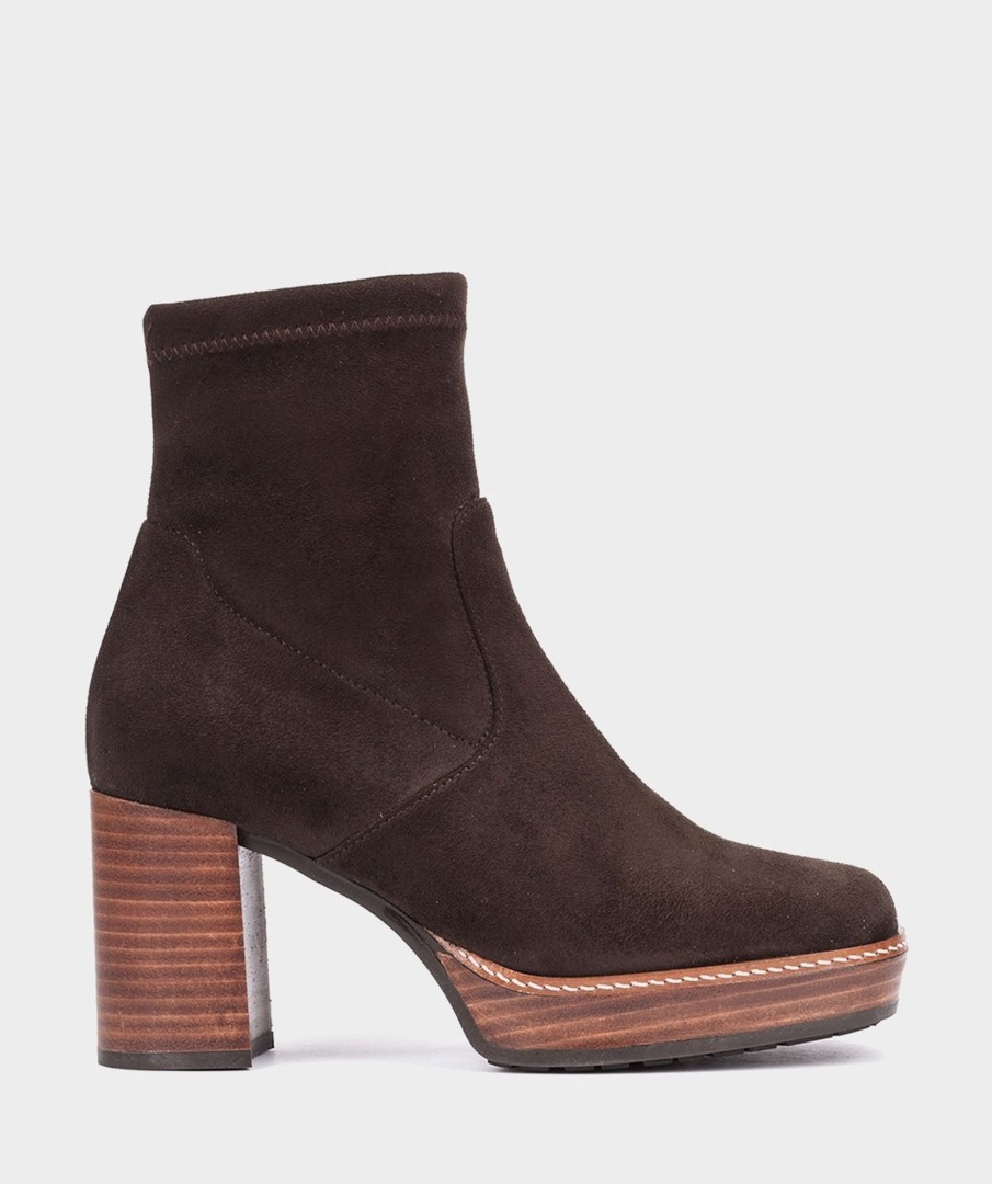 Shoe Pedro Miralles Ankle Boots | Elastic Fabric Ankle Boots. Ante Strech Tabaco