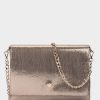 Accessories Pedro Miralles Evening Bags | Black Leather Party Bag With Chain Serpiente Metal Humo