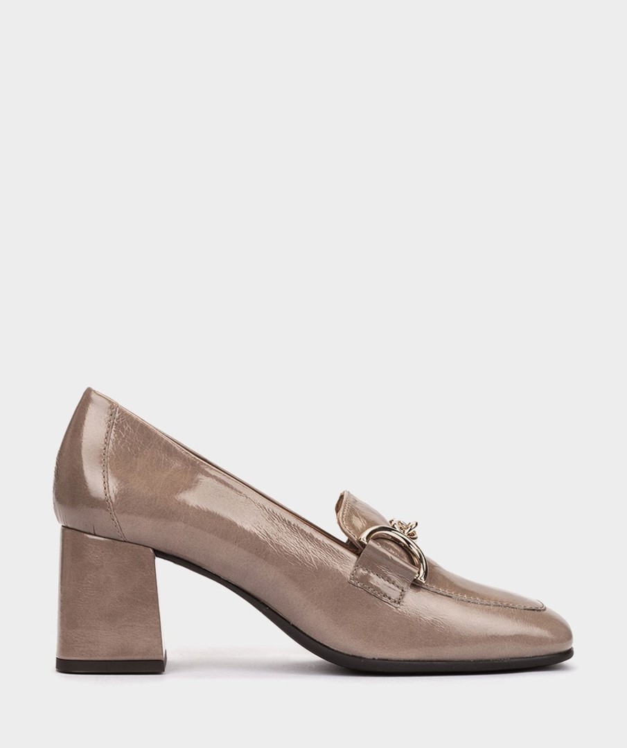 Shoe Pedro Miralles Pumps | Patent Leather High Heels In Taupe Colour Venice Peltro